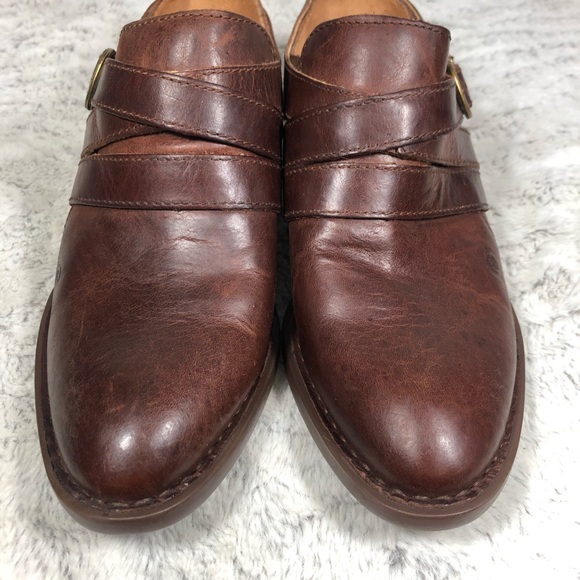 Western Style Stacked Heel Leather Mule Boots - Picture 2 of 8